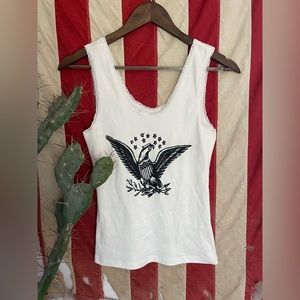 Bandit Brand eagle lace trim tank top